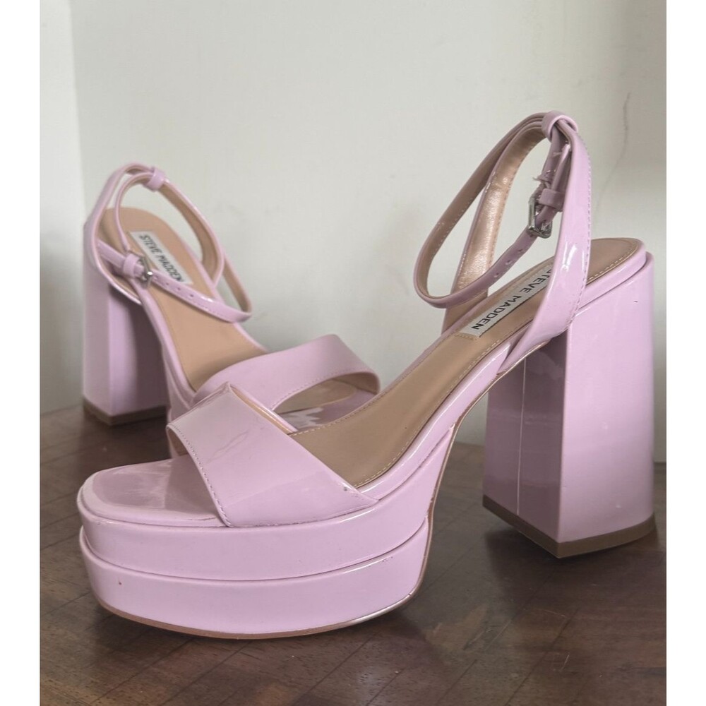 Steve Madden Pink Platform Chunky Heels Barbiecore Y2K Sandals Womens 9